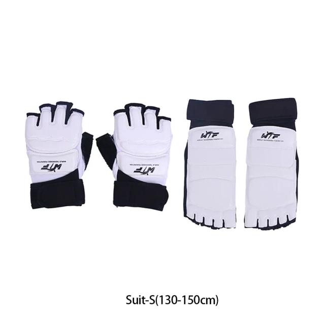 1 par luvas de karatê equipamento taekwondo metade do dedo protetor boxe mão pé proteção pés guardas artes marciais kickboxing