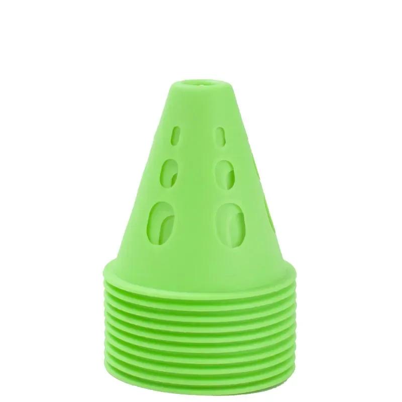 10pc marcação treinamento estrada cone solução de controle tráfego para treinamento de futebol e estádio engrossado à prova vento patinação pilha - Image 1