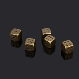5 pçs/1 conjunto de dados de metal dourado/prata/bronze engraçado jogo dados seis lados decker jogo de tabuleiro acessorios 13mm - Image 3