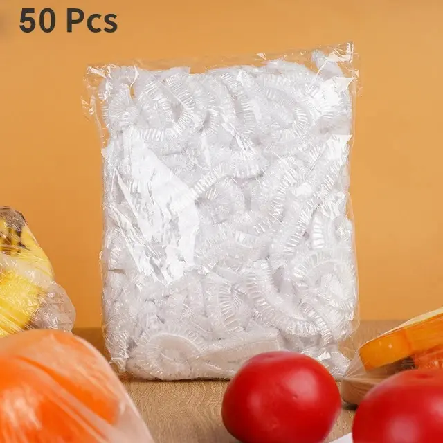 Capa descartável para alimentos, envoltório saran, capa intestinal de qualidade alimentar, saco plástico para manter fresco, acessórios de armazenamento de cozinha - Image 1