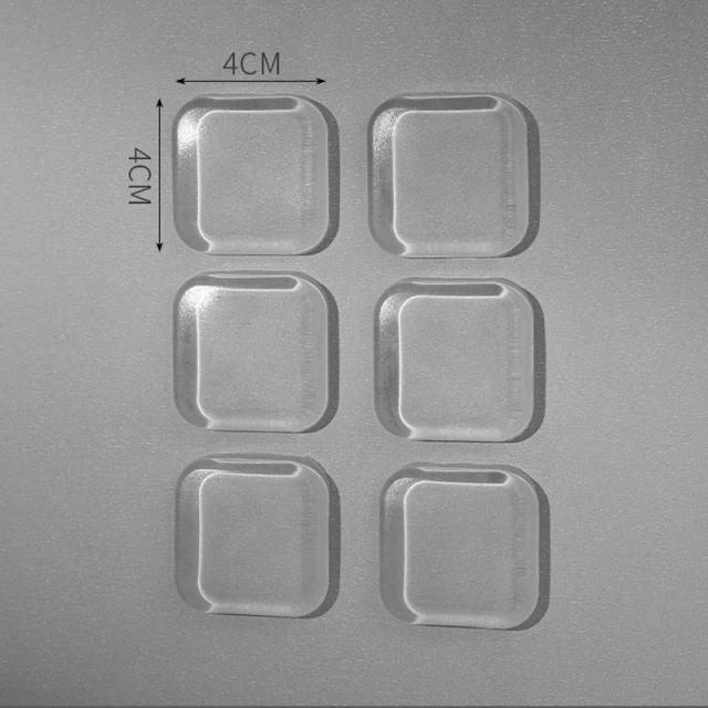 Rolha de Porta Adesivo de Silicone Transparente Protetor Anti-choque 6 Peças