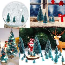 50 pçs árvore de natal artificial em miniatura pequena neve geada árvores pinheiros natal diy decoração artesanato - Image 3