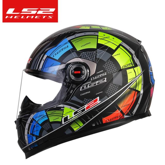 Ls2 rosto cheio capacete da motocicleta das mulheres dos homens capacete de motocross de alta resistência abs escudo ece aprovado acessórios da motocicleta ff358