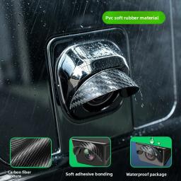 Capa de Chuva para Câmera de Ré Automotiva, Capa Protetora de Câmera Traseira com Padrão de Fibra de Carbono, Acabamento de Proteção para Câmera de Visão Traseira Automotiva, Escudo Contra Poeira - Image 1