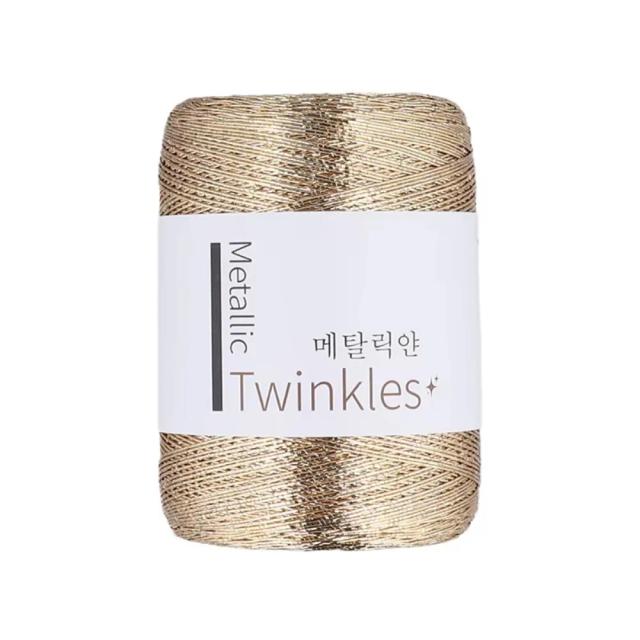 Fio Metálico com Glitter Dourado e Prateado 200g, Cordão para Artesanato DIY, Fio para Tricô Manual com Lantejoulas, Fio para Artesanato Tecido à Mão