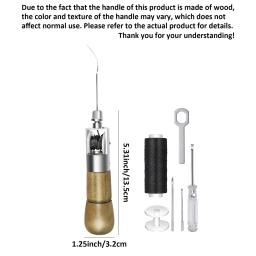 Conjunto de Ferramentas para Costura de Couro, Incluindo Linha Encerada, Agulha de Costura Manual com Cabo de Madeira, Ferramentas para Reparo de Couro para Iniciantes - Image 2