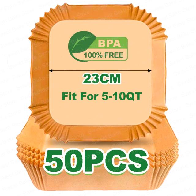 Forros de Papel para Fritadeira Quadrados Antiaderentes 50/100 Unidades