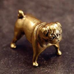 Estatueta de cachorro de latão vintage-pequena estatueta colecionável de decoração de mesa para sala de estar, negócio de escritório para estátuas de presente para decoração de casa - Image 1