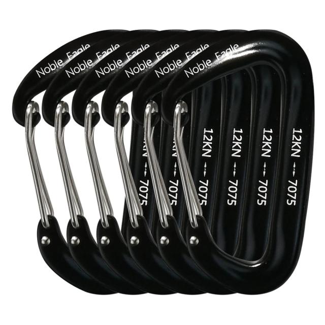 Mosquetões de Alumínio 7075 D-Ring 12KN - Kit com 6 Unidades