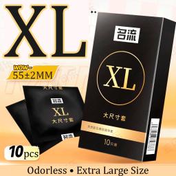 Preservativos de tamanho grande, 10/30 peças, luvas de látex lisas XL para adultos 18+, produtos eróticos íntimos, suprimentos de contracepção - Image 2