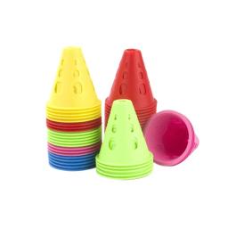 10pc marcação treinamento estrada cone solução de controle tráfego para treinamento de futebol e estádio engrossado à prova vento patinação pilha - Image 1