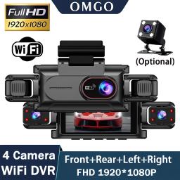 Câmera Veicular Dashcam 4 Canais Black Box WiFi FHD 1080P Visão Noturna Gravação em Loop com Kit de Fiação para Acessórios Automotivos - Image 1