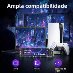 KOOTION M2 NVMe SSD 1TB Gen4 7200 MB/s PCIe4.0x4 M.2 NVMe SSD Drive com dissipador de calor Unidade de estado sólido interna para PS5 Laptop PC - Image 4