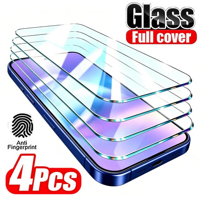 Protetor de Tela 9H (4 Peças) para Samsung A15 A16 A56 A36 A17 A25 A24 A55 A53 A52 A57 A37 A34 A35 Vidro Temperado Samsung Galaxy A07
