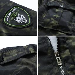 Conjuntos de caça resistentes ao desgaste dos homens camo primavera outono multi-bolso ternos de treinamento masculino treinamento ao ar livre conjunto de carga de pesca - Image 6