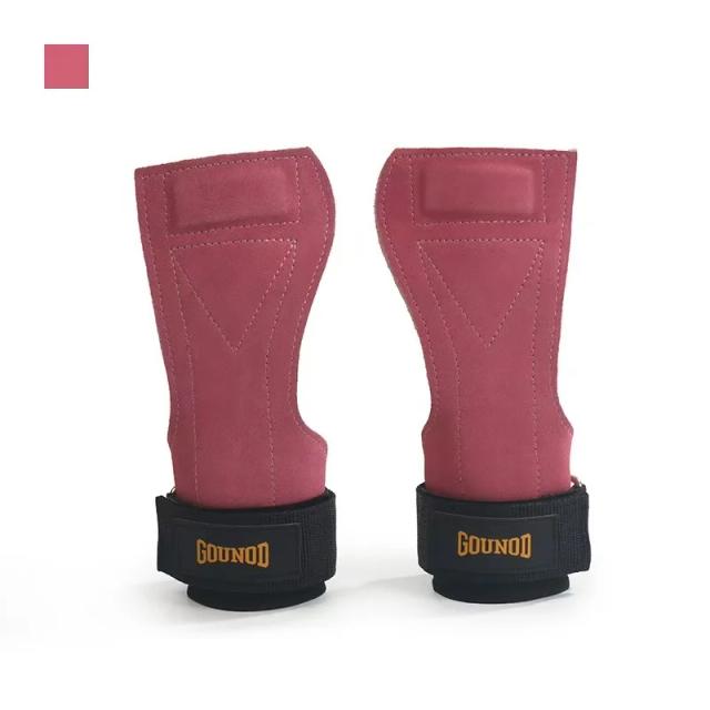 Luvas de Academia Antiderrapantes com Alças de Pulso e Protetor de Palma para Levantamento de Peso, Suporte para Deadlift e Pull-up, Fitness em Couro Bovino