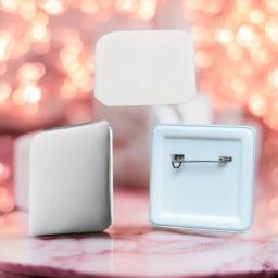 100 peças de material em branco para crachás de botão quadrados de 50*50mm (2 polegadas), peças para crachás de botão para fabricação de crachás de botão DIY. - Image 3