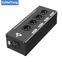 Divisor de áudio balanceado HTA004P-XLR 1X4 1 em 4 saídas XLR Divisor de áudio XLR Caixa divisora de sinal de áudio - Image 1