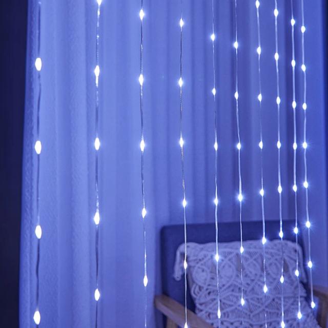 Luzes de Cortina Guirlanda de Natal USB Corda LED 2m/3m para Festa Jardim Decoração Ano Novo