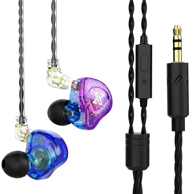 QKZ AK6 Fone de Ouvido Intra-auricular 6 Drivers Dinâmicos HIFI Subwoofer 1.2m