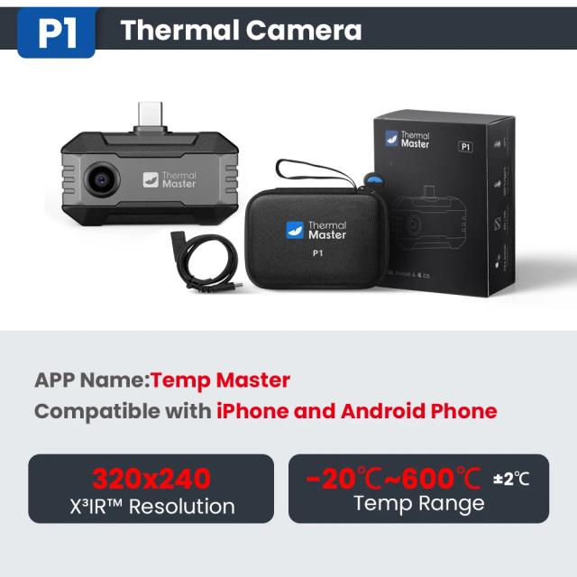 Câmera Térmica X³IR P1 para Inspeção de Casas iOS/Android 320x240