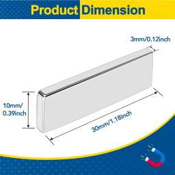 Ímã de Neodímio NdFeB em Bloco 30x10x1/2/3mm, Magnético Permanente Potente e Forte - Image 4