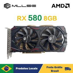 MLLSE AMD RX580 8GB 8PIN 2048SP GDDR5 256Bit PCI-E 3.0 × 16 Radeon GPU Rx 580 Placa de Vídeo Brasil - Image 1