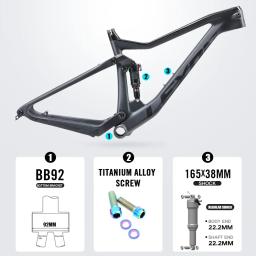 Quadro de Bicicleta MTB LEXON em Carbono Completo com Suspensão 29er Mountain Cross Country XFUSION, Conjunto de Quadros de Bicicleta, Acessórios para Quadros de Ciclismo - Image 4