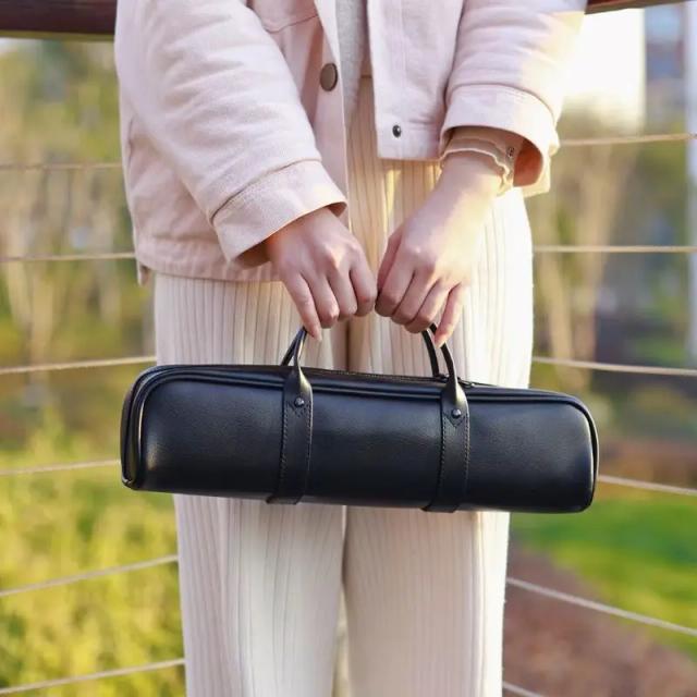 1 conjunto de capa de couro para flauta com 16 buracos + conjunto de bolsa de couro para flauta portátil proteção contra quedas bolsa de armazenamento para flauta