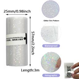 Ponto holográfico transparente, rolos de papel térmico autoadesivo transparente: 57 mm x 3 m, compatível com a maioria das mini impressoras - Image 2