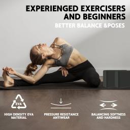 Conjunto de 2 blocos de ioga – feitos de espuma de alta densidade, leves, de suporte e sem odores – Equipamento de ioga essencial para mulheres, academia - Image 4