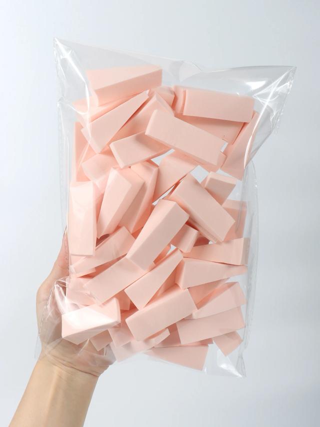 Esponja de Maquiagem Curva Mista Sem Látex Aplicador Beleza Suave 50 Peças