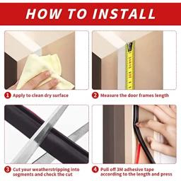 Isolamento acústico auto-adesivo Backing Door Seal Strip, Tempo Stripping, Janela Seal Strip, D-Shape, 1pc - Image 6