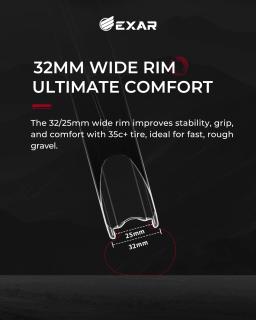 Exar conjunto de rodas de fibra de carbono gr45 pro freio a disco para cascalho plana noivado catraca rodas de bicicleta leves - Image 4