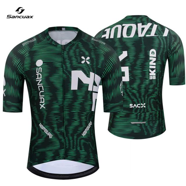 SANCUAX Camisa de Ciclismo Masculina Manga Curta Verão Respirável
