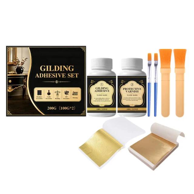 Adesivo para Douramento à Base de Água de Longa Duração para Artesanato DIY, Cola para Folha de Ouro para Móveis Domésticos, Joias, Artesanato e Pintura Artística