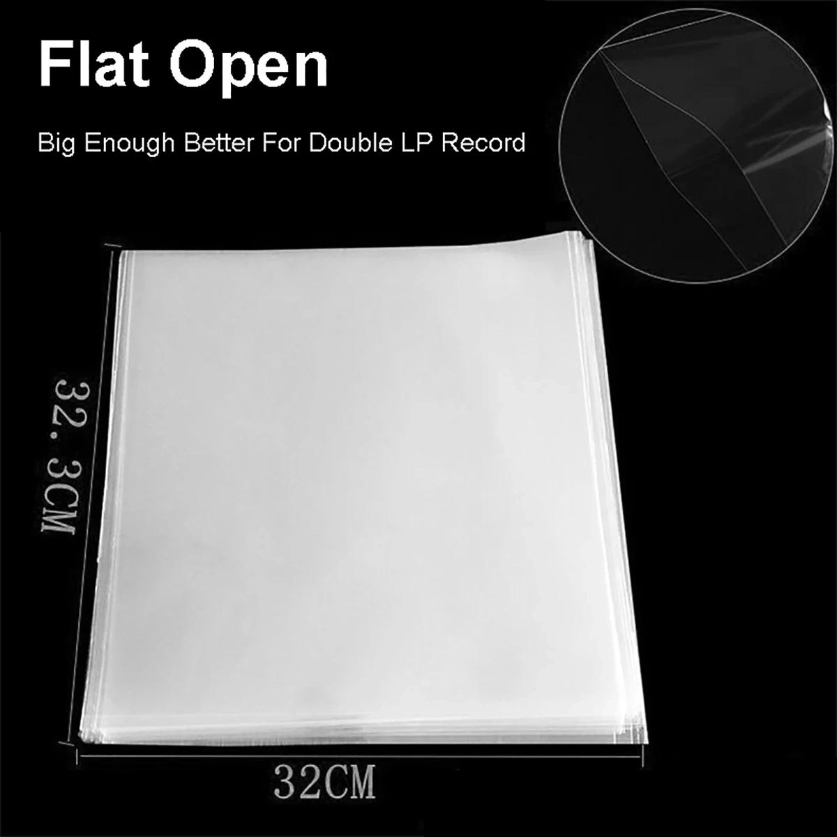50 pçs lp registro mangas externas 32x32cm transparente opp disco de registro sacos de armazenamento protetores para turntable player lp vinil registro - Image 1