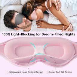 Máscara para Dormir 3D Contornada, Máscara de Dormir 100% Bloqueadora de Luz, Venda para os Olhos Macia com Zero Pressão nos Olhos, Protetor Ocular, Máscara de Dormir - Image 3