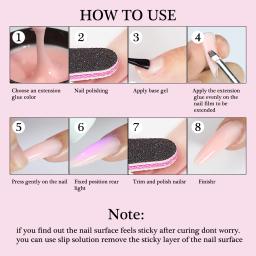 150g transparente extensão do prego gel geléia luz branca rosa acrílico arte do prego uv led gel semi permanente verniz ferramenta de extensão - Image 6