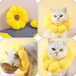 Coleira de recuperação para cães pequenos e gatos, adorável girassol após cirurgia, coleira ajustável para animais de estimação, coleira de proteção para cura de feridas - Image 3