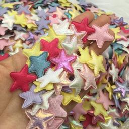 100 pçs 25mm laser acolchoado glitter pano estrelas apliques para roupas diy remendos de costura artesanal headwear grampos de cabelo acessórios - Image 5