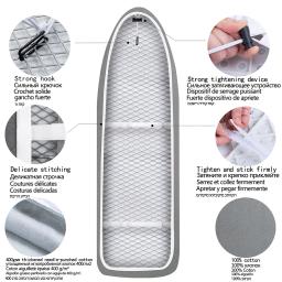 Capa para tábua de passar roupa, resistente a queimaduras, pano de algodão, capa de engomar com acolchoamento, almofada resistente reflexiva de calor, 140x50cm - Image 4