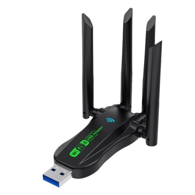 Adaptador USB WiFi6 AX900 Bluetooth 5.4 Dual Band 900Mbps com 4 Antenas