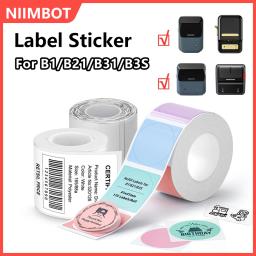 Niimbot branco/cor/transparente etiquetas adesivo térmico rolo de papel impressora adesivos para niimbot b1 b21 impressora portátil - Image 1