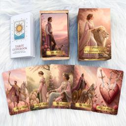 Conjunto de cartas de tarô vitorianas rosa, 78 peças, 13x8 cm, design romântico e elegante, inclui instruções em papel, perfeito para iniciantes - Image 3