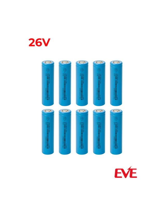 Kit 10 Baterias Li-Ion EVE Recarregável 18650 2550mAh 3,6V