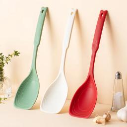 Espátula e colher de silicone dois em um, resistente a altas temperaturas e antiaderente, especialmente projetada com escala para fritar - Image 2