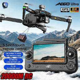 Drone GPS AE60 Profissional com Câmera 8K HD, Gimbal de 3 Eixos, Motores Brushless, Evitação de Obstáculos de 20KM, FPV e Função de Lançamento Aéreo para Pesca - Image 1