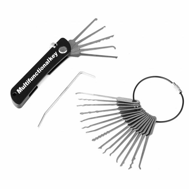 Conjunto de Ferramentas para Abrir Fechaduras 21 em 1 Aço Inoxidável Durável