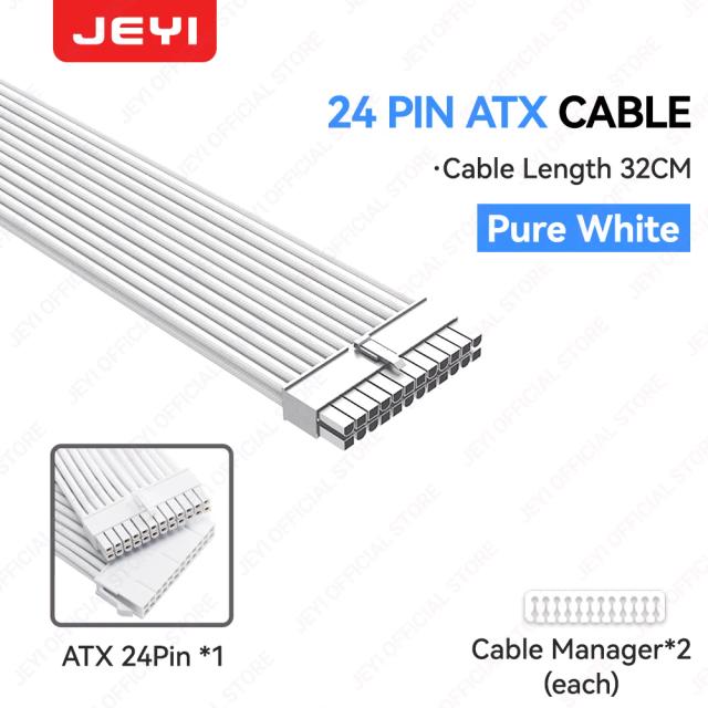JEYI PSU Kit de Cabos de Extensão Sleeved 18AWG com Pentes para PC